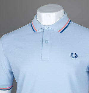 Fred Perry M3600 Polo Shirt Light Smoke/Coral Heat/Shaded Cobalt