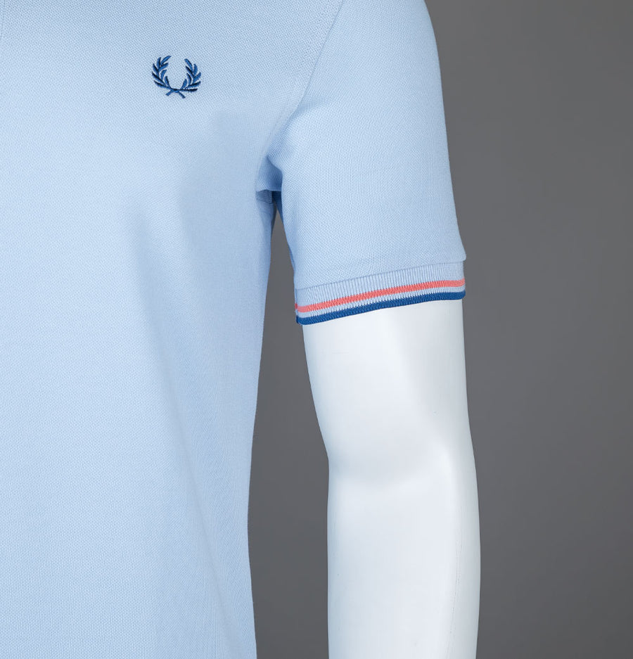 Fred Perry M3600 Polo Shirt Light Smoke/Coral Heat/Shaded Cobalt