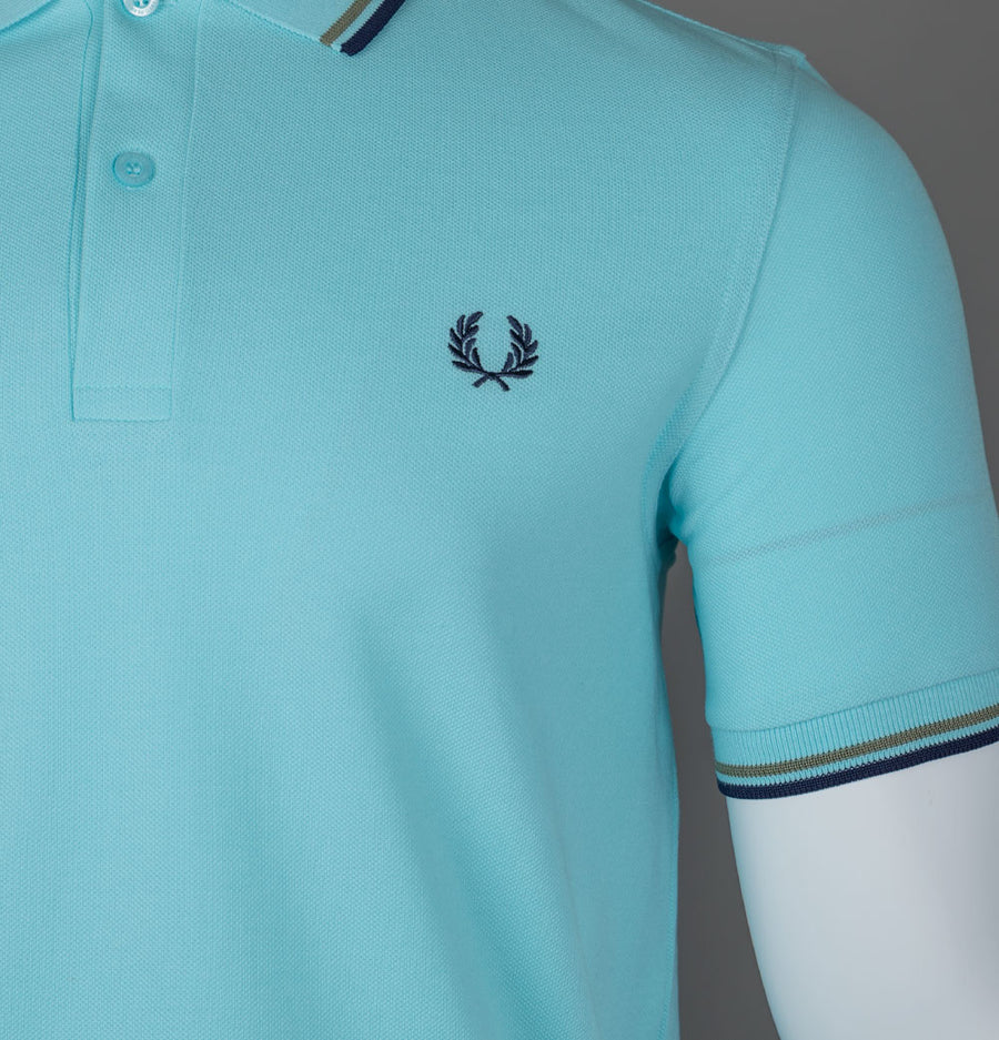 Fred Perry M3600 Polo Shirt Mint Blue/Olive Mint/French Navy
