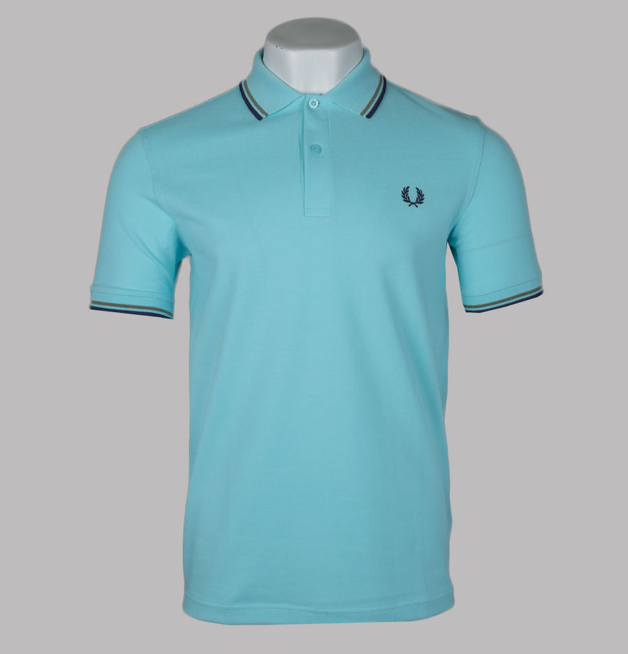 Fred Perry M3600 Polo Shirt Mint Blue/Olive Mint/French Navy