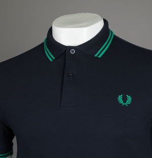 Fred Perry M3600 Polo Shirt Navy/Fred Perry Green
