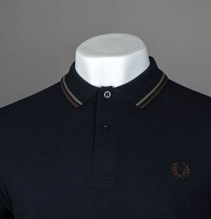 Fred Perry M3600 Polo Shirt Navy/Laurel Wreath Green/Brick