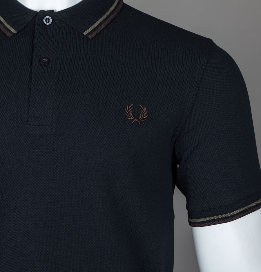 Fred Perry M3600 Polo Shirt Navy/Laurel Wreath Green/Brick