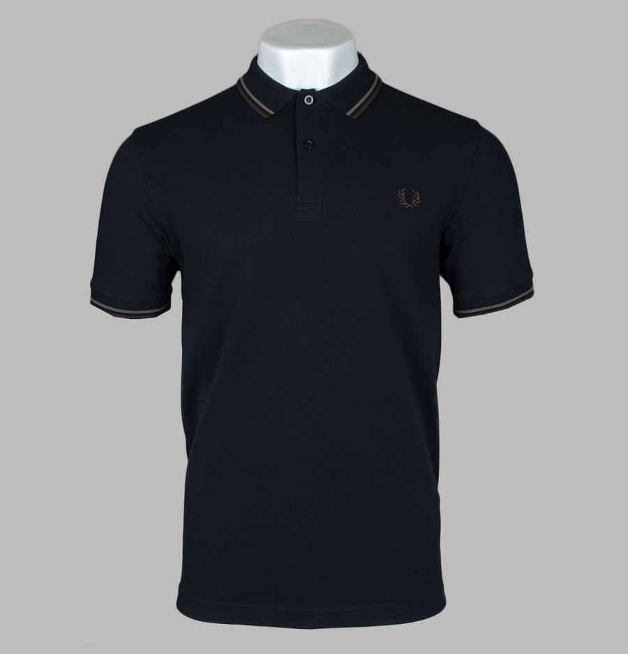 Fred Perry M3600 Polo Shirt Navy/Laurel Wreath Green/Brick