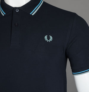 Fred Perry M3600 Polo Shirt Navy/Soft Blue/Silver Blue