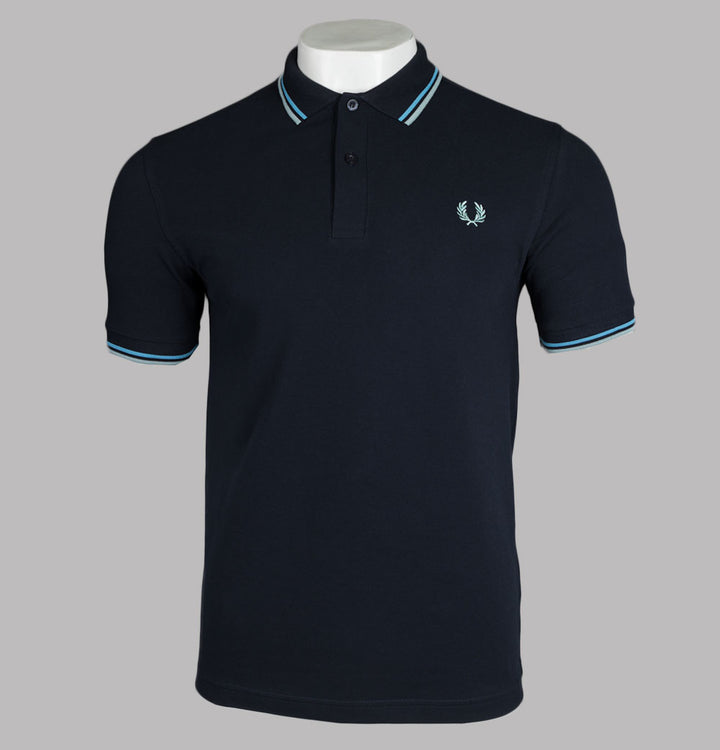 Fred Perry M3600 Polo Shirt Navy/Soft Blue/Silver Blue