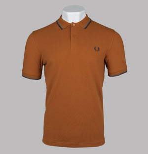 Fred Perry M3600 Polo Shirt Nut Flake/Field Green/Navy