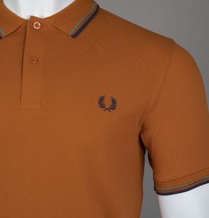 Fred Perry M3600 Polo Shirt Nut Flake/Field Green/Navy