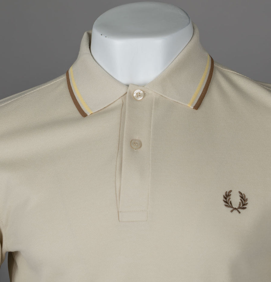 Fred Perry M3600 Polo Shirt Oatmeal/Champions Gold/Shaded Stone