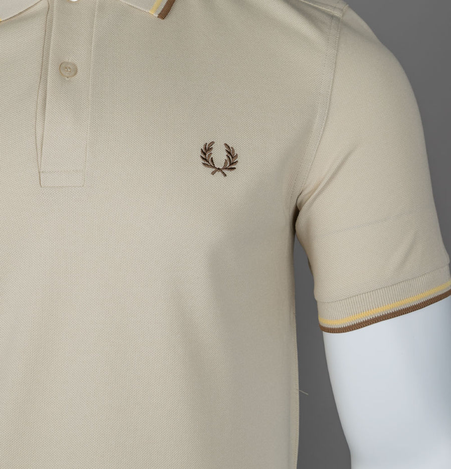 Fred Perry M3600 Polo Shirt Oatmeal/Champions Gold/Shaded Stone