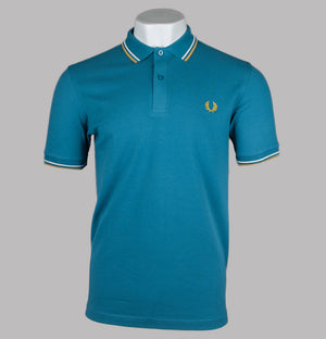 Fred Perry M3600 Polo Shirt Ocean/Snow White/Honeycomb