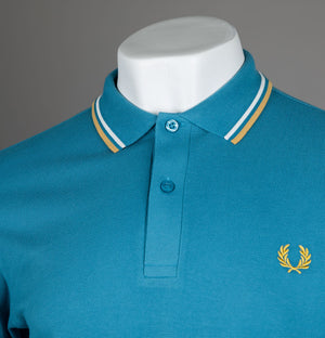 Fred Perry M3600 Polo Shirt Ocean/Snow White/Honeycomb