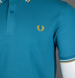 Fred Perry M3600 Polo Shirt Ocean/Snow White/Honeycomb