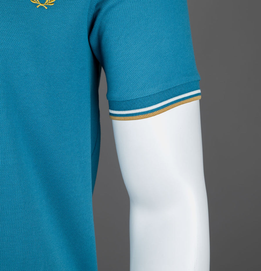 Fred Perry M3600 Polo Shirt Ocean/Snow White/Honeycomb