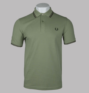 Fred Perry M3600 Polo Shirt Olive Mint/Night Green
