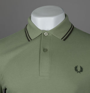 Fred Perry M3600 Polo Shirt Olive Mint/Night Green