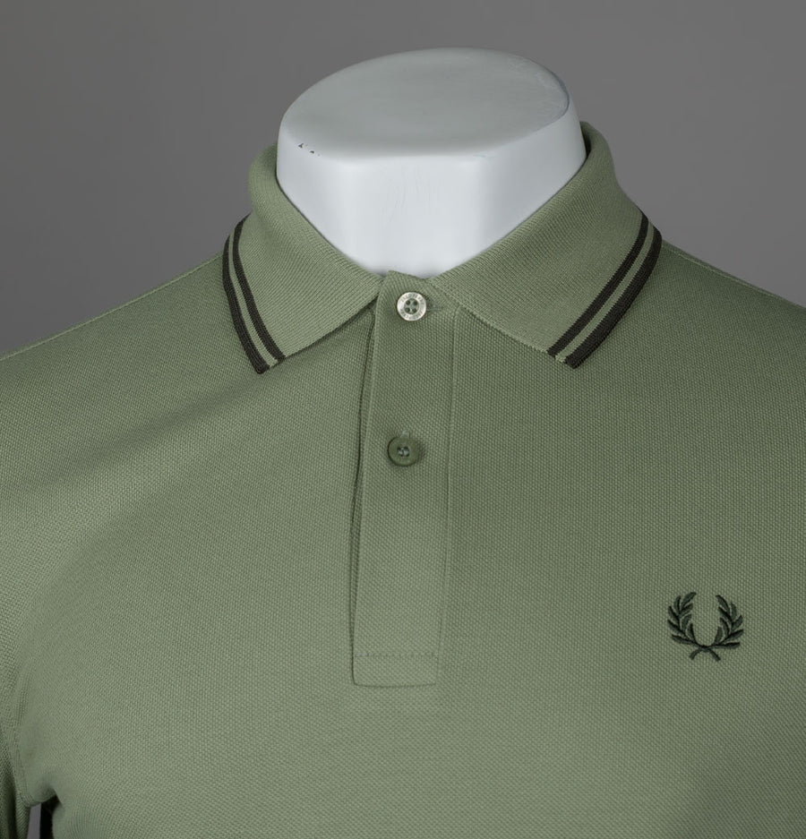 Fred Perry M3600 Polo Shirt Olive Mint/Night Green