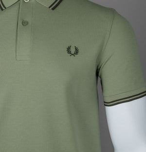 Fred Perry M3600 Polo Shirt Olive Mint/Night Green
