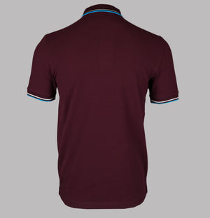 Fred Perry M3600 Polo Shirt Oxblood/Ecru/Court Blue