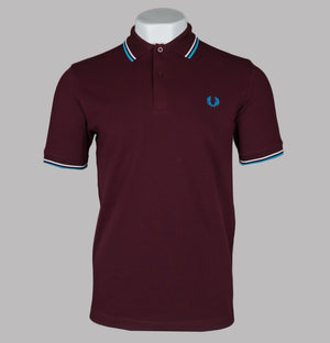 Fred Perry M3600 Polo Shirt Oxblood/Ecru/Court Blue