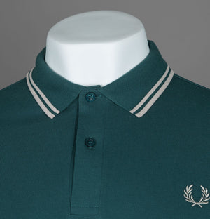 Fred Perry M3600 Polo Shirt Petrol Blue/Light Oyster