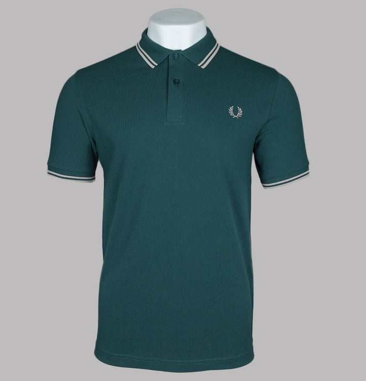 Fred Perry M3600 Polo Shirt Petrol Blue/Light Oyster