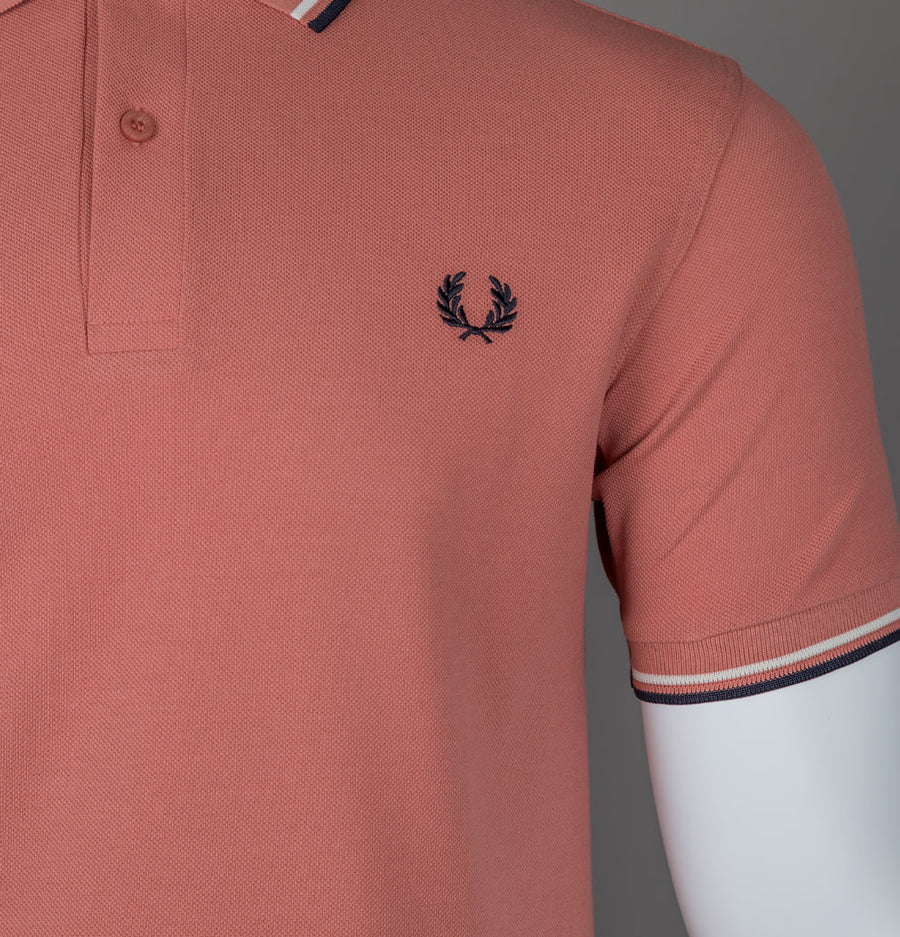 Fred Perry M3600 Polo Shirt Putty Pink/Ecru/Navy