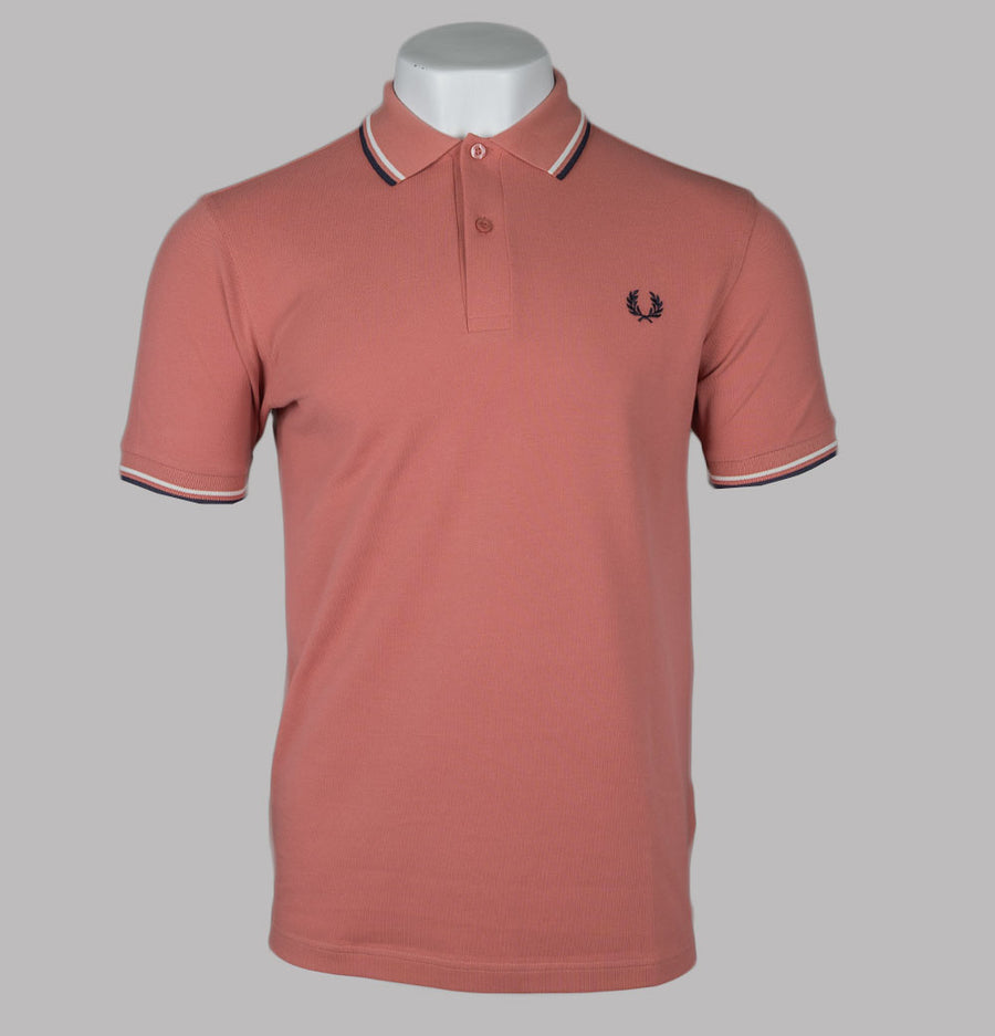 Fred Perry M3600 Polo Shirt Putty Pink/Ecru/Navy