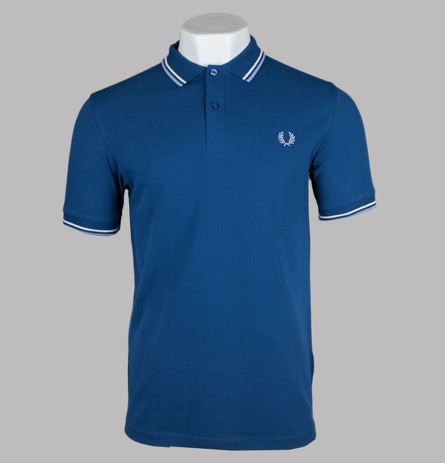 Fred Perry M3600 Polo Shirt Shaded Cobalt/Snow White/Light Smoke