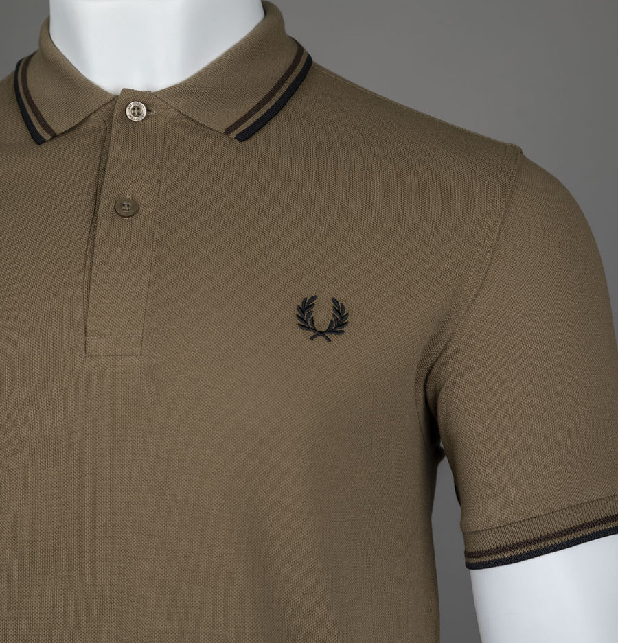 Fred Perry M3600 Polo Shirt Shaded Stone/Burnt Tobacco/Black