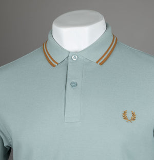 Fred Perry M3600 Polo Shirt Silver Blue/Dark Caramel