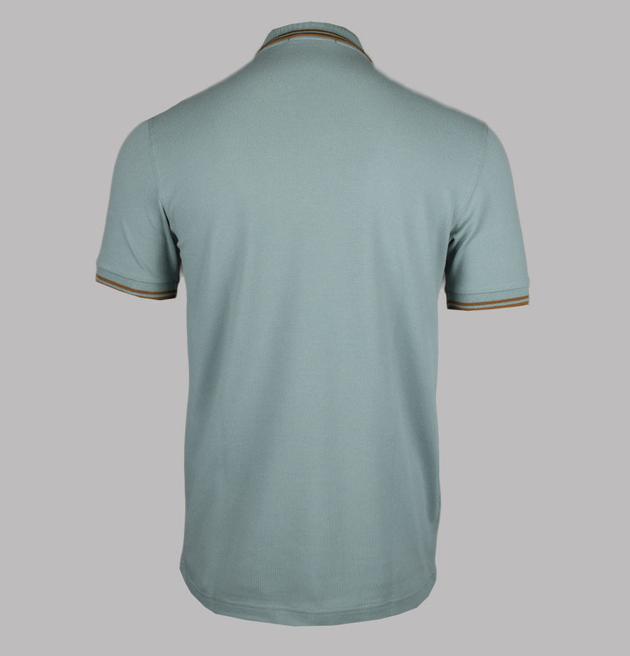 Fred Perry M3600 Polo Shirt Silver Blue/Dark Caramel