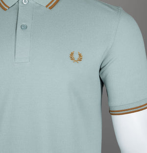 Fred Perry M3600 Polo Shirt Silver Blue/Dark Caramel