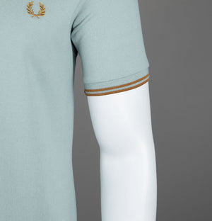 Fred Perry M3600 Polo Shirt Silver Blue/Dark Caramel