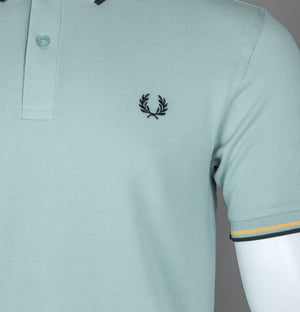 Fred Perry M3600 Polo Shirt Silver Blue/Honeycomb/Black