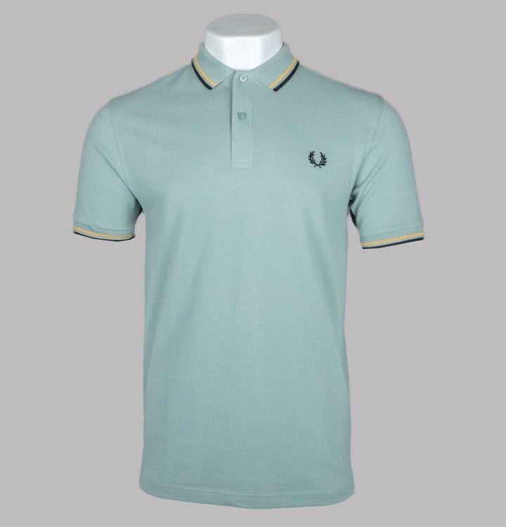 Fred Perry M3600 Polo Shirt Silver Blue/Honeycomb/Black