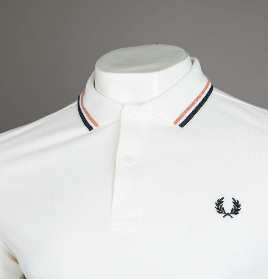 Fred Perry M3600 Polo Shirt Snow White/Light Rust/Black