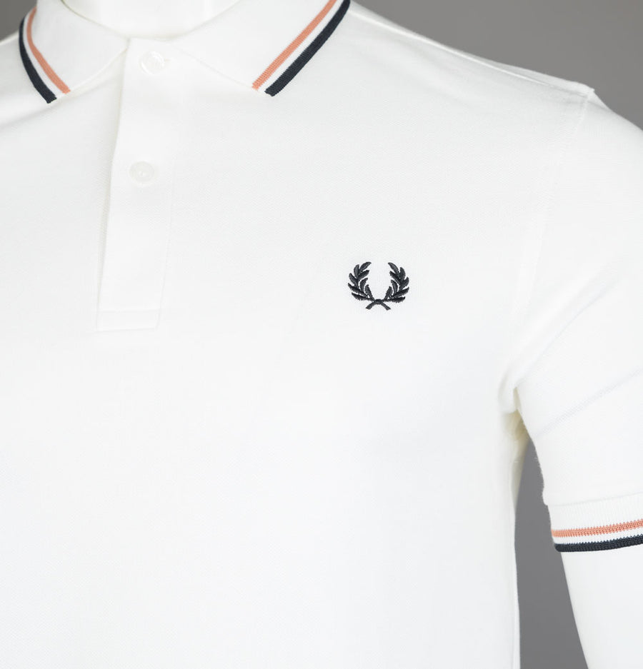 Fred Perry M3600 Polo Shirt Snow White/Light Rust/Black