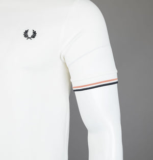 Fred Perry M3600 Polo Shirt Snow White/Light Rust/Black