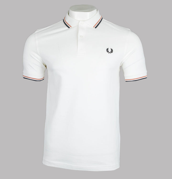 Fred Perry M3600 Polo Shirt Snow White/Light Rust/Black