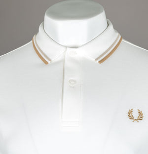 Fred Perry M3600 Polo Shirt Snow White/Oat/Warm Stone