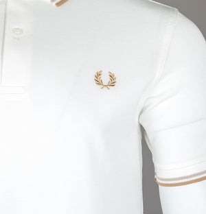 Fred Perry M3600 Polo Shirt Snow White/Oat/Warm Stone