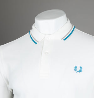 Fred Perry M3600 Polo Shirt Snow White/Warm Grey/Ocean