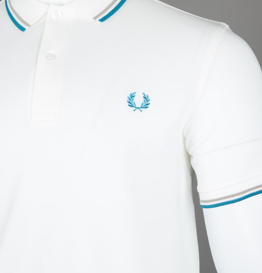 Fred Perry M3600 Polo Shirt Snow White/Warm Grey/Ocean