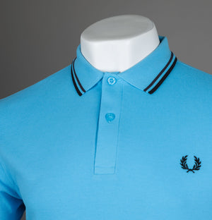 Fred Perry M3600 Polo Shirt Soft Blue/Anchor Grey/Black