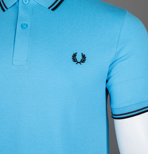 Fred Perry M3600 Polo Shirt Soft Blue/Anchor Grey/Black