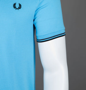 Fred Perry M3600 Polo Shirt Soft Blue/Anchor Grey/Black