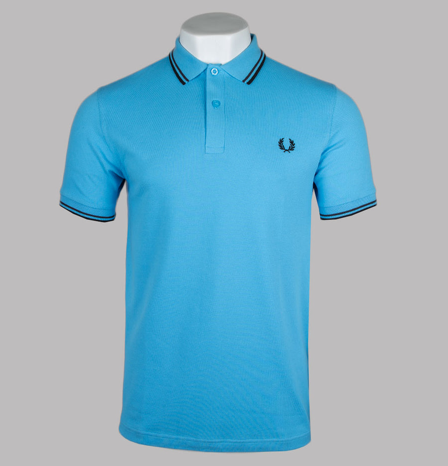 Fred Perry M3600 Polo Shirt Soft Blue/Anchor Grey/Black