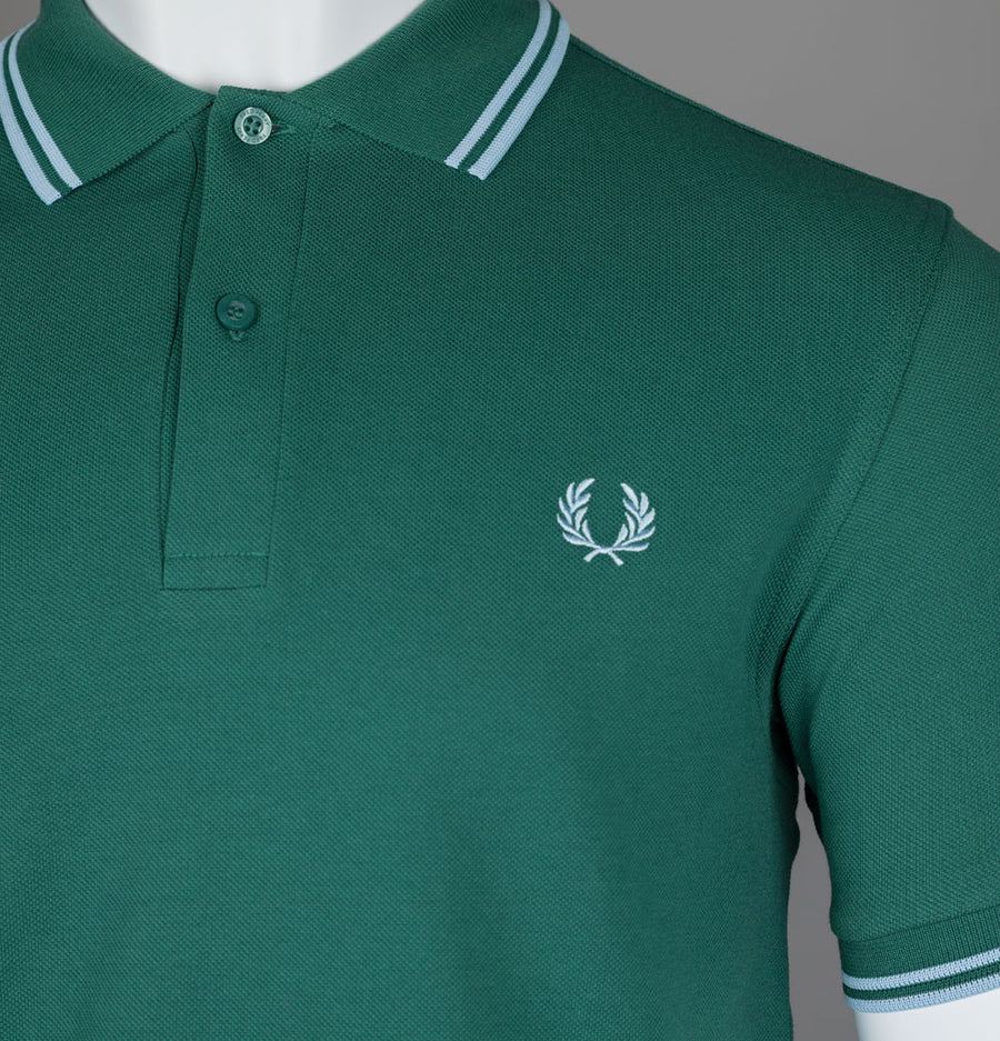 Fred Perry M3600 Polo Shirt Sport Green/Track Blue