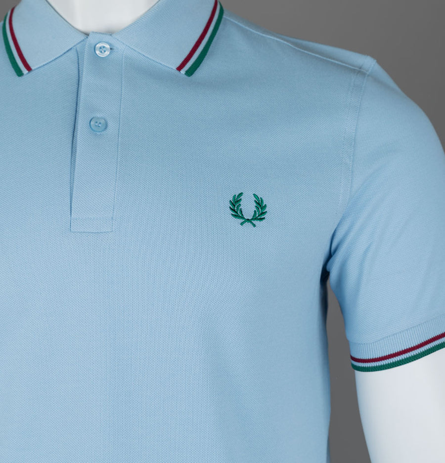Fred Perry M3600 Polo Shirt Track Blue/Burnt Red/Sport Green